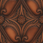 Western Tooled Leather Pattern 9 Minky Fabric