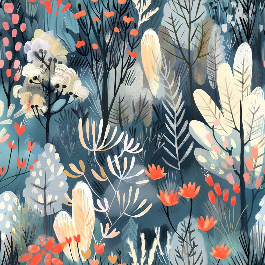 Whimsical Forest Pattern 1 Minky Fabric