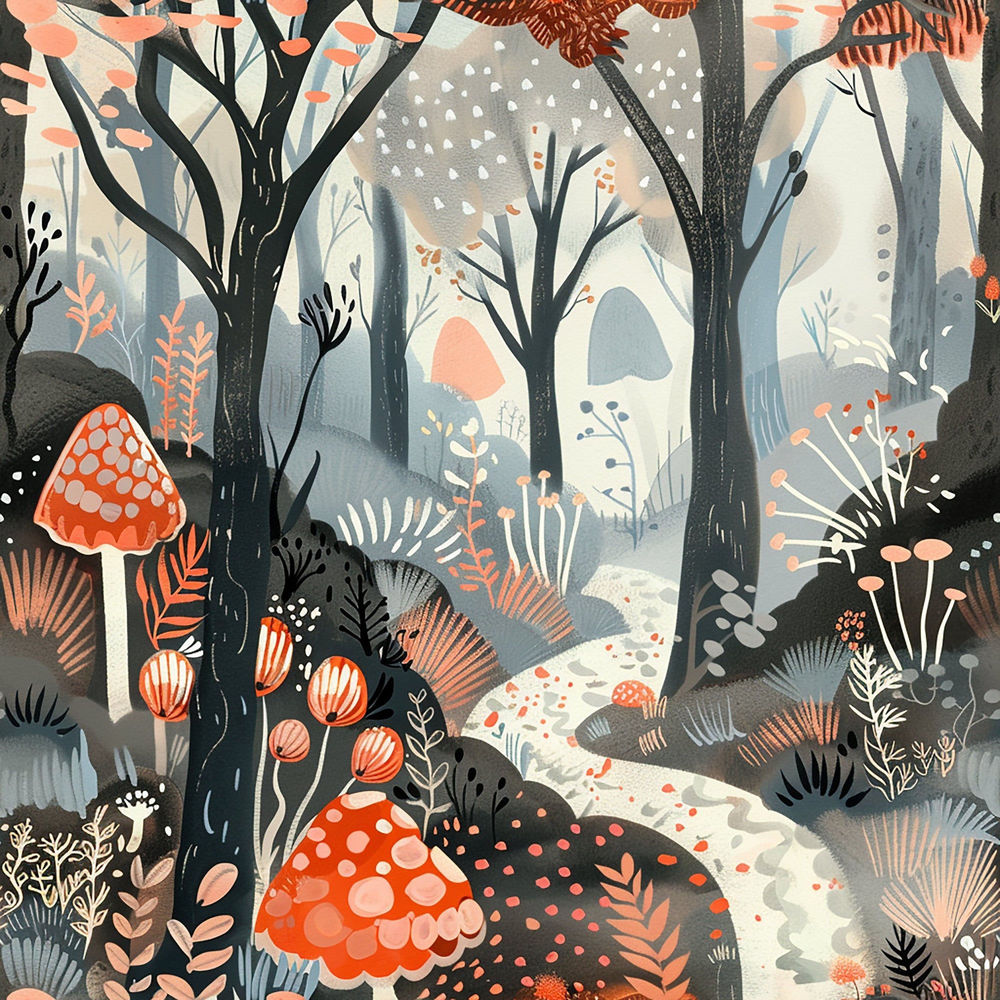 Whimsical Forest Pattern 2 Minky Fabric