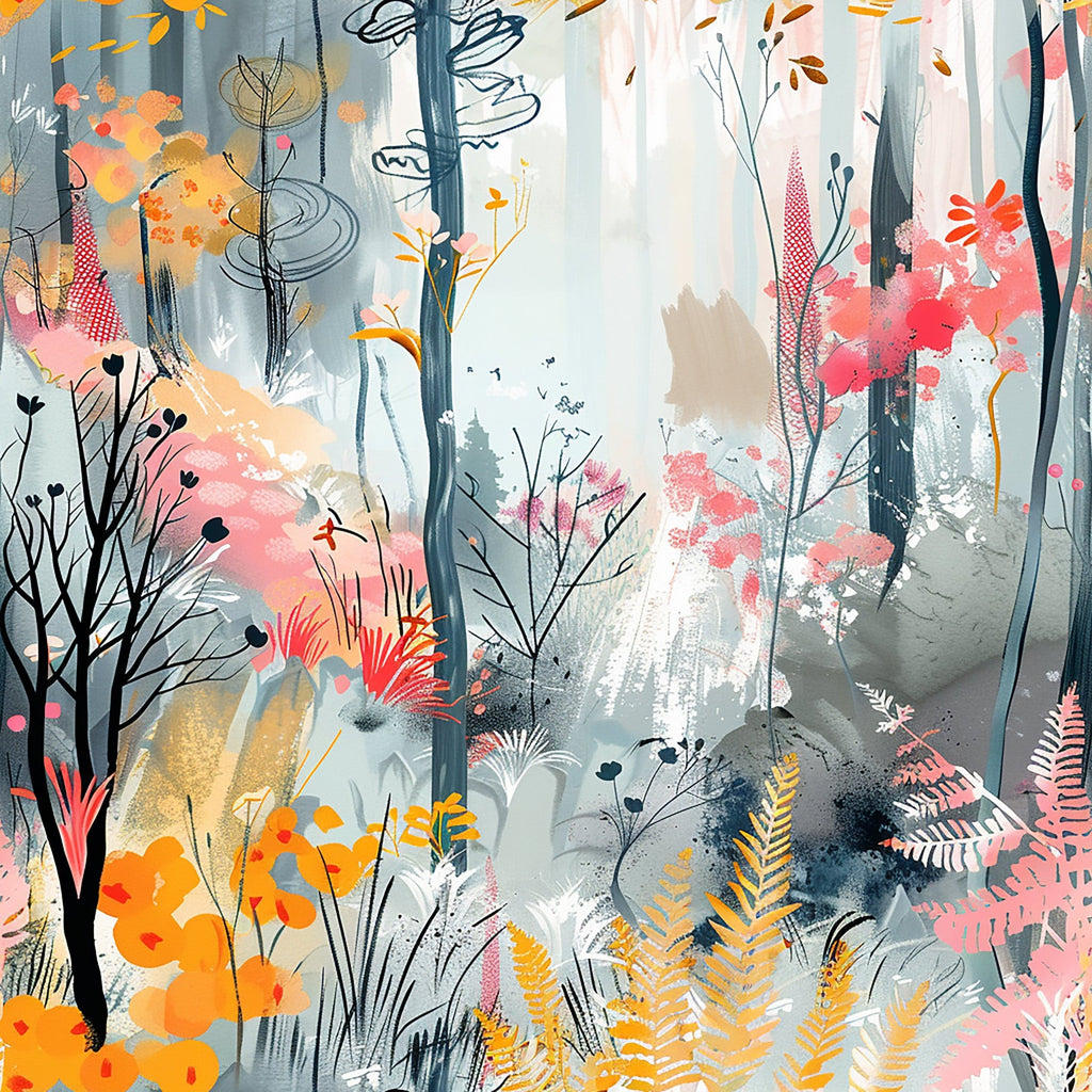 Whimsical Forest Pattern 3 Minky Fabric
