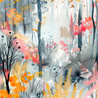 Whimsical Forest Pattern 3 Minky Fabric