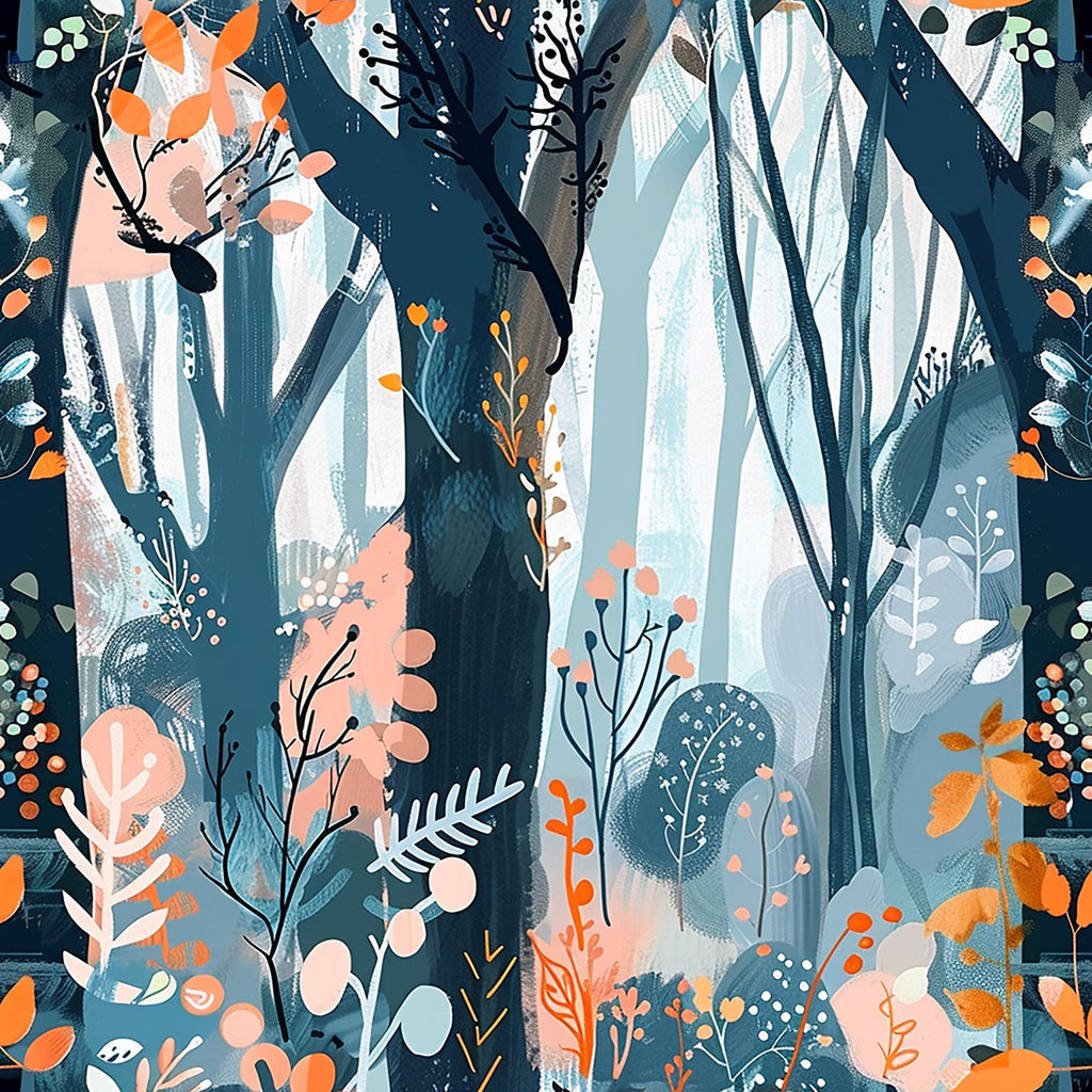 Whimsical Forest Pattern 4 Minky Fabric
