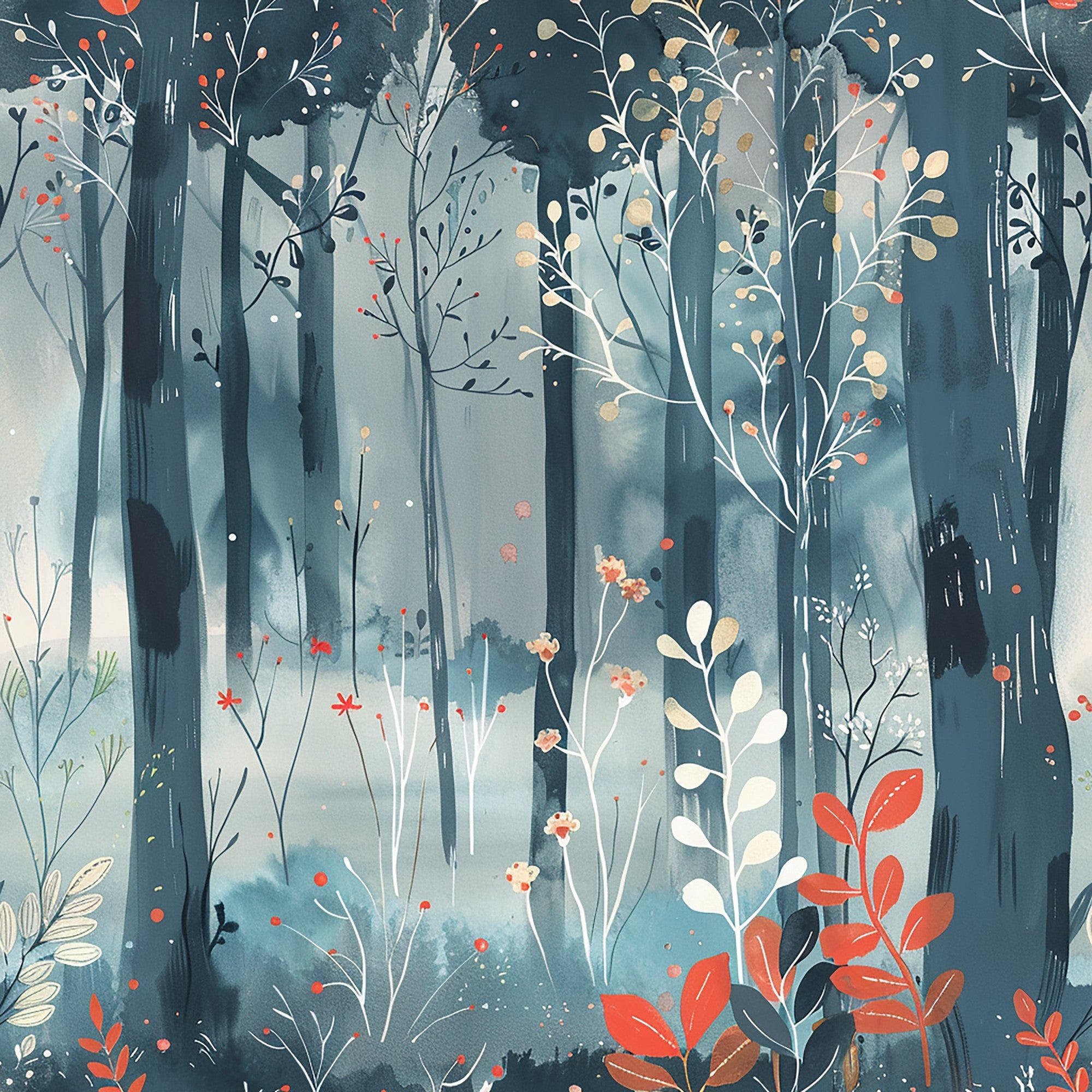 Whimsical Forest Pattern 5 Minky Fabric