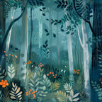 Whimsical Forest Pattern 6 Minky Fabric