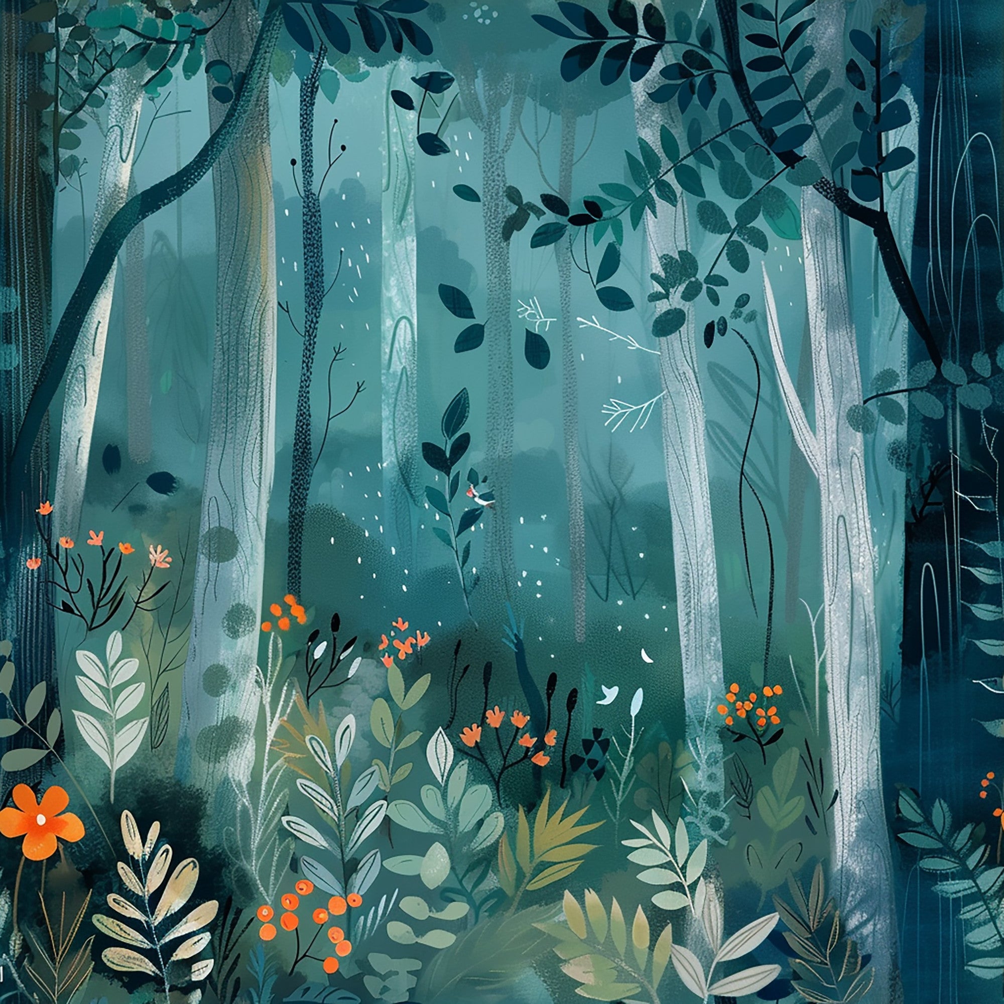 Whimsical Forest Pattern 6 Minky Fabric