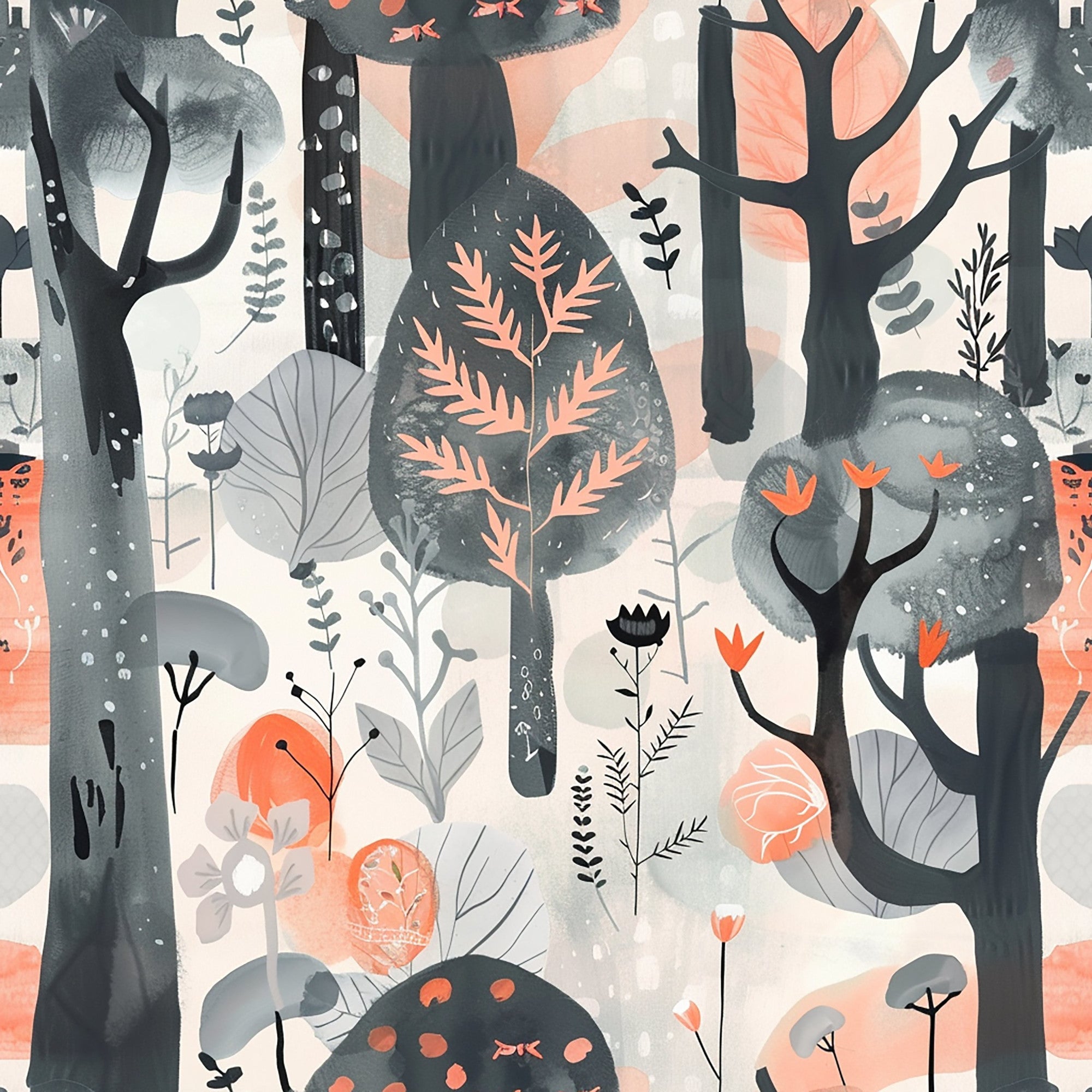 Whimsical Forest Pattern 7 Minky Fabric