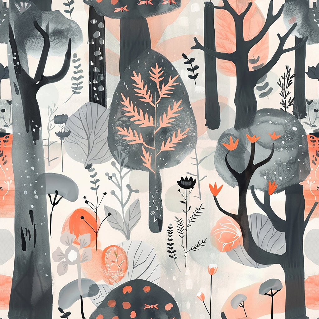 Whimsical Forest Pattern 7 Minky Fabric