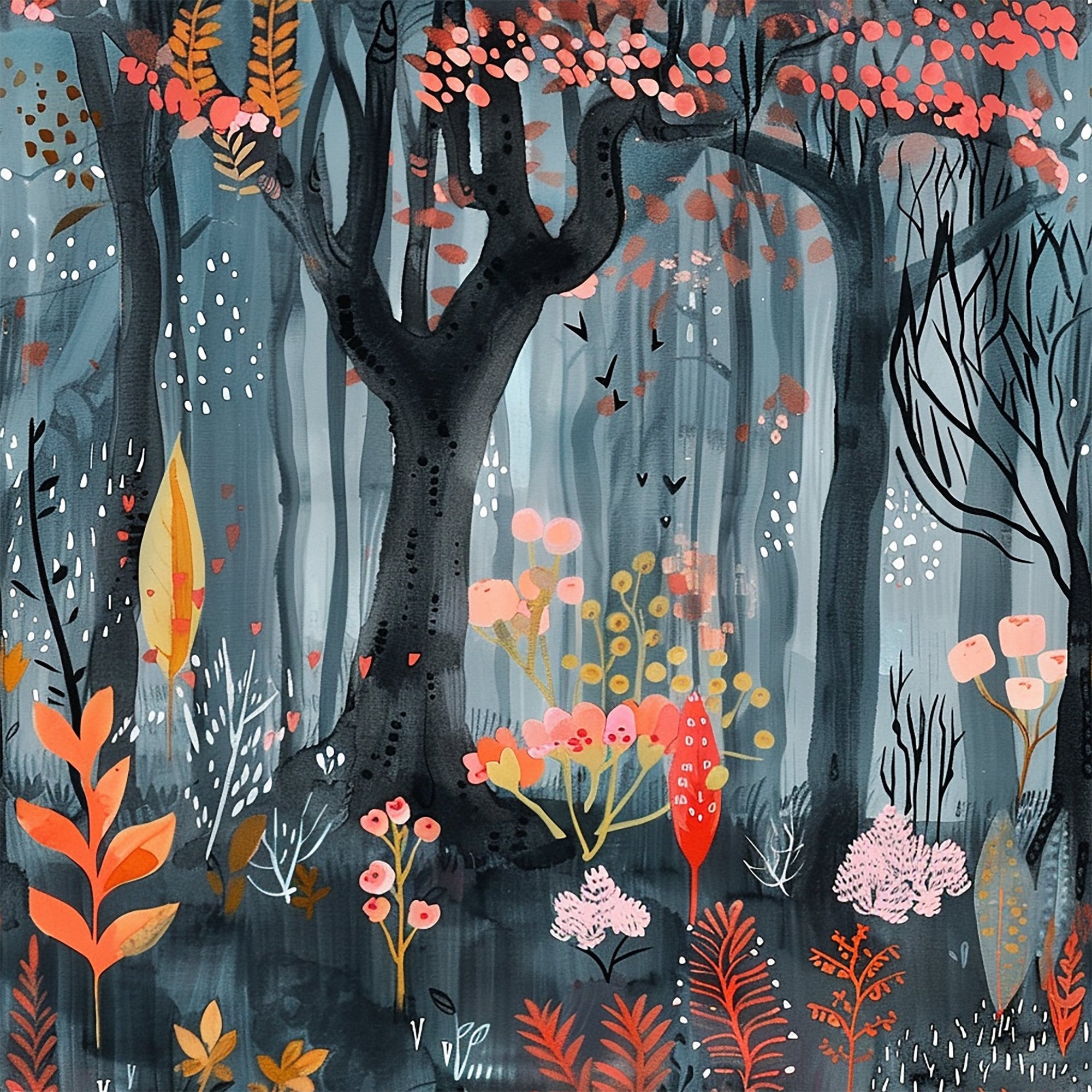 Whimsical Forest Pattern 8 Minky Fabric