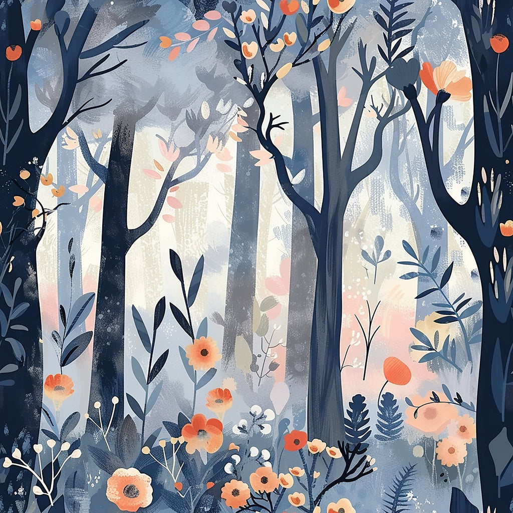 Whimsical Forest Pattern 9 Minky Fabric