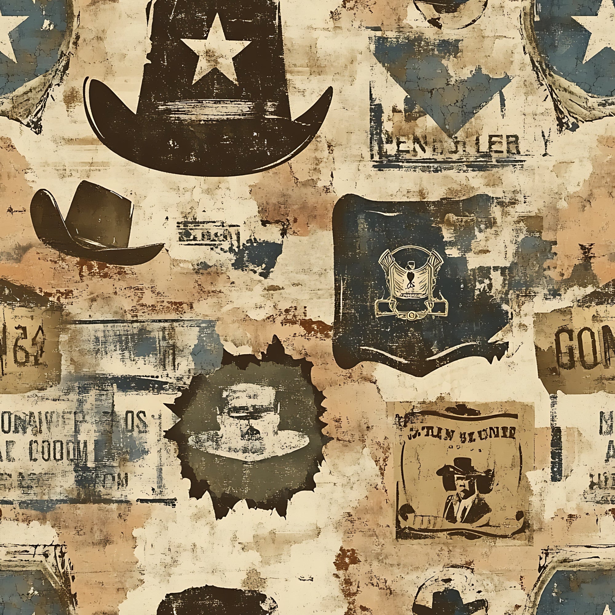 Frontier Outlaws Pattern 11 Minky Fabric