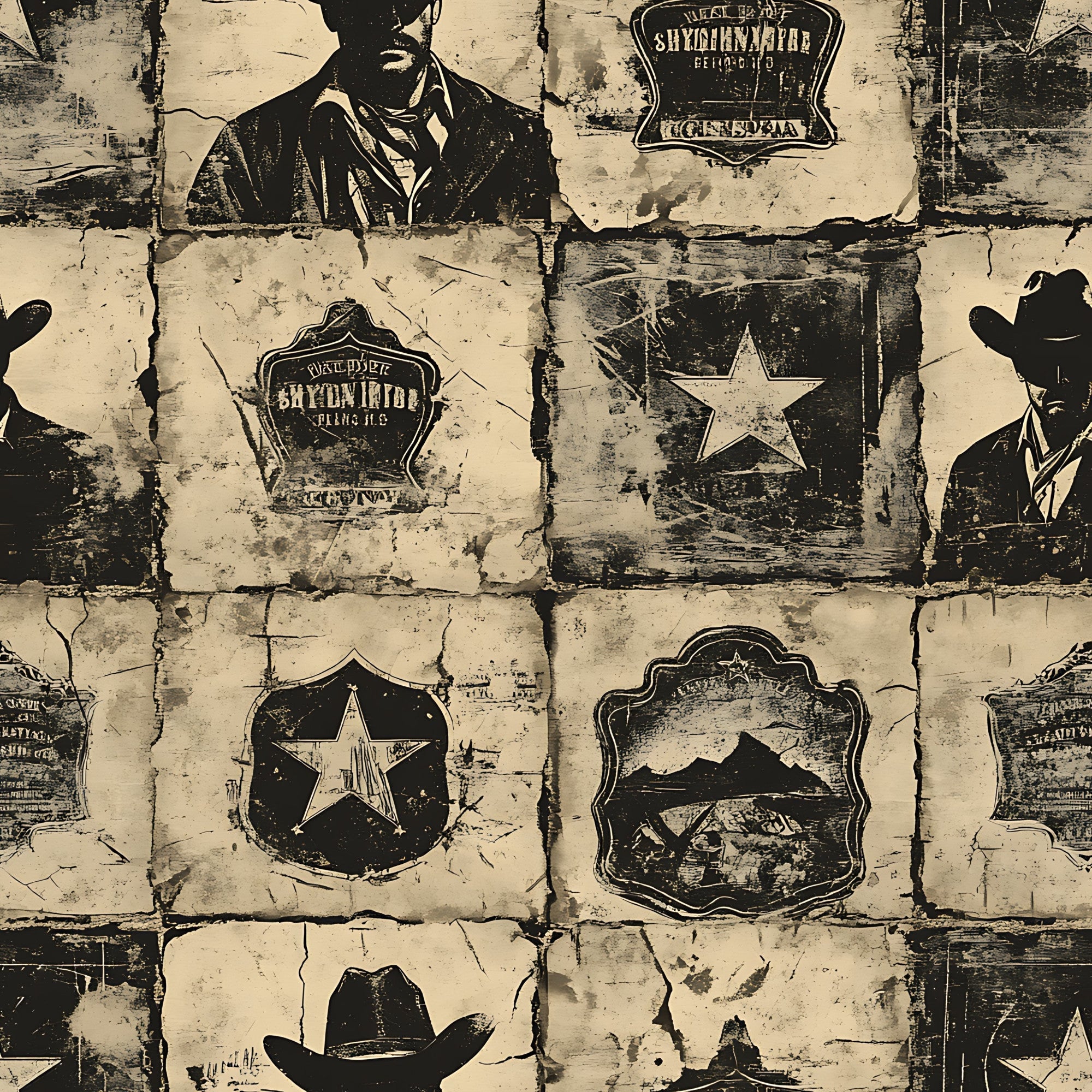 Frontier Outlaws Pattern 12 Minky Fabric