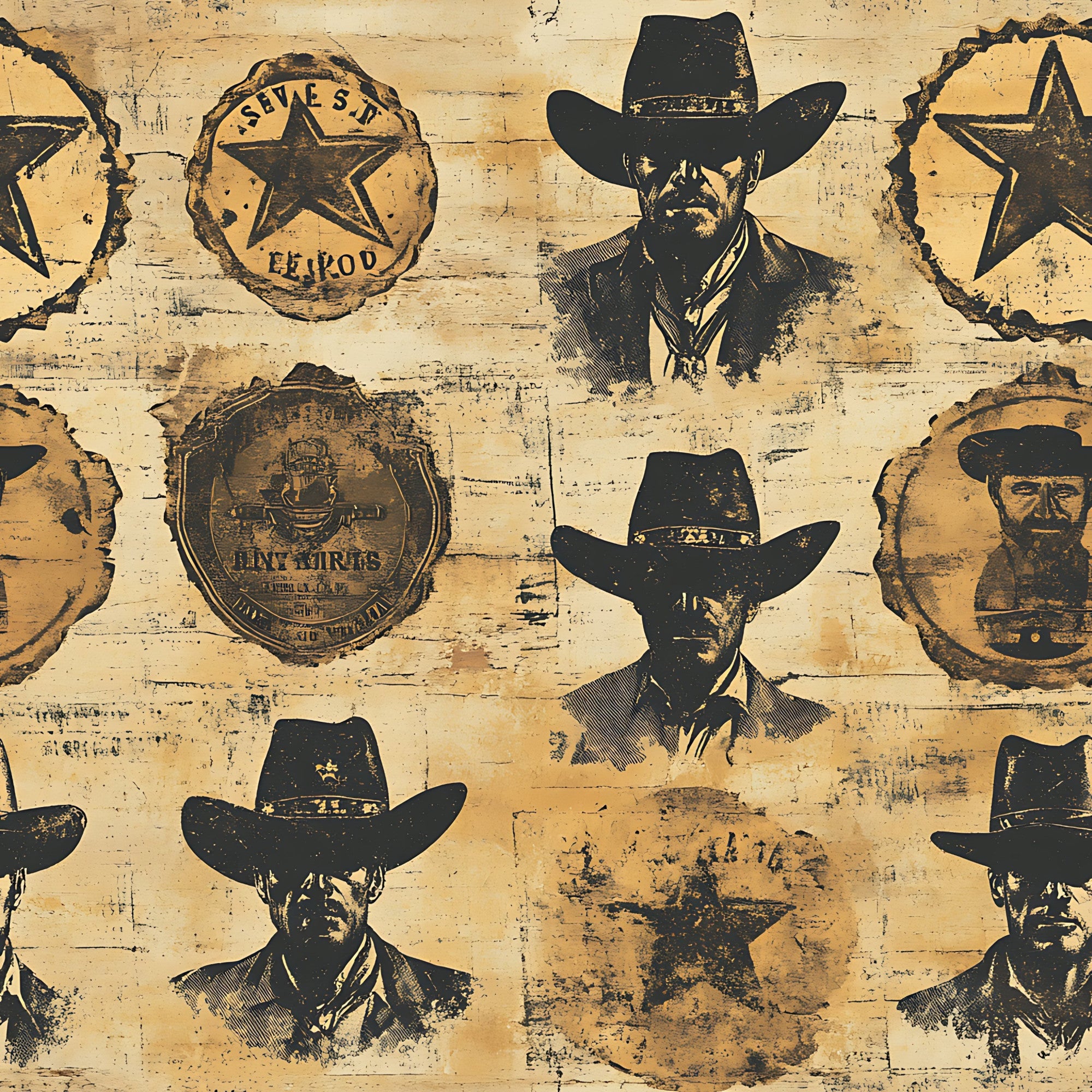 Frontier Outlaws Pattern 15 Minky Fabric