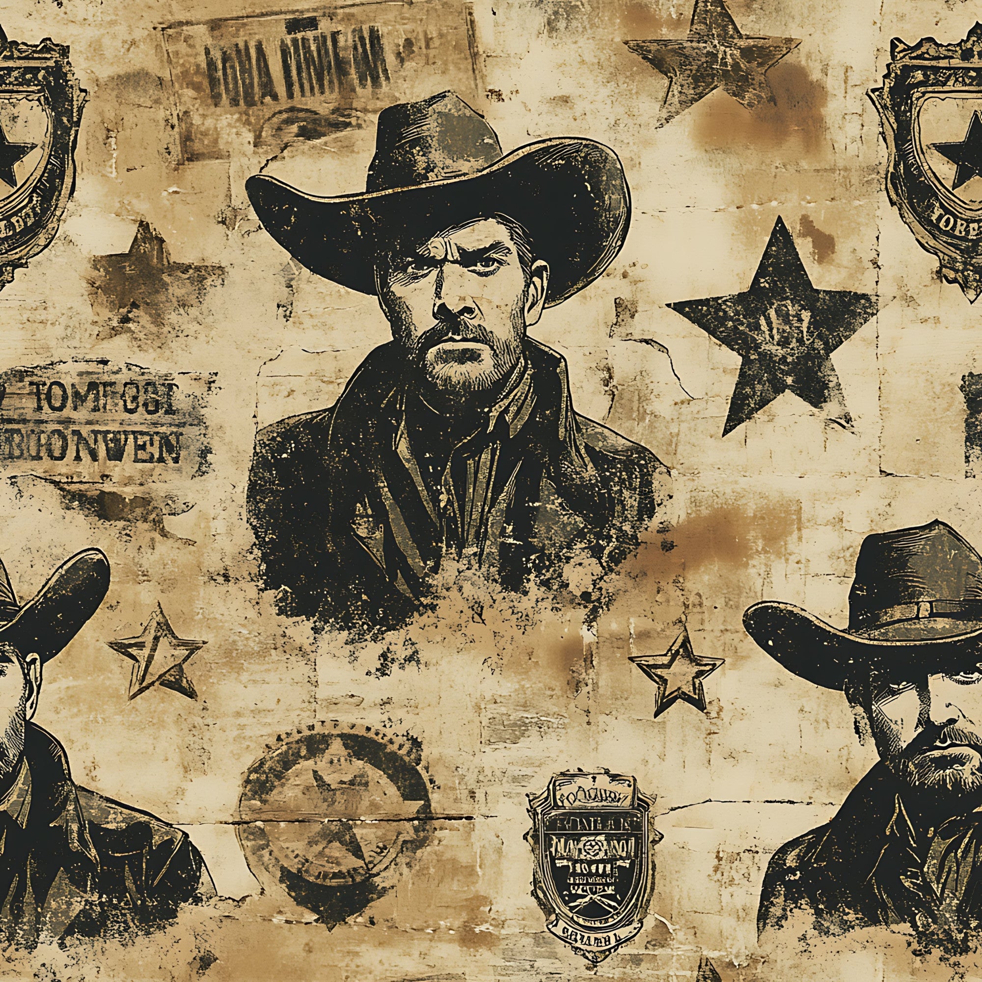 Frontier Outlaws Pattern 16 Minky Fabric