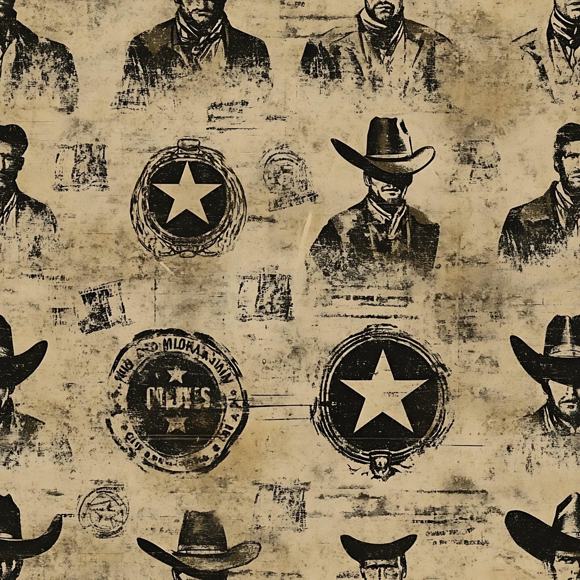 Frontier Outlaws Pattern 18 Minky Fabric