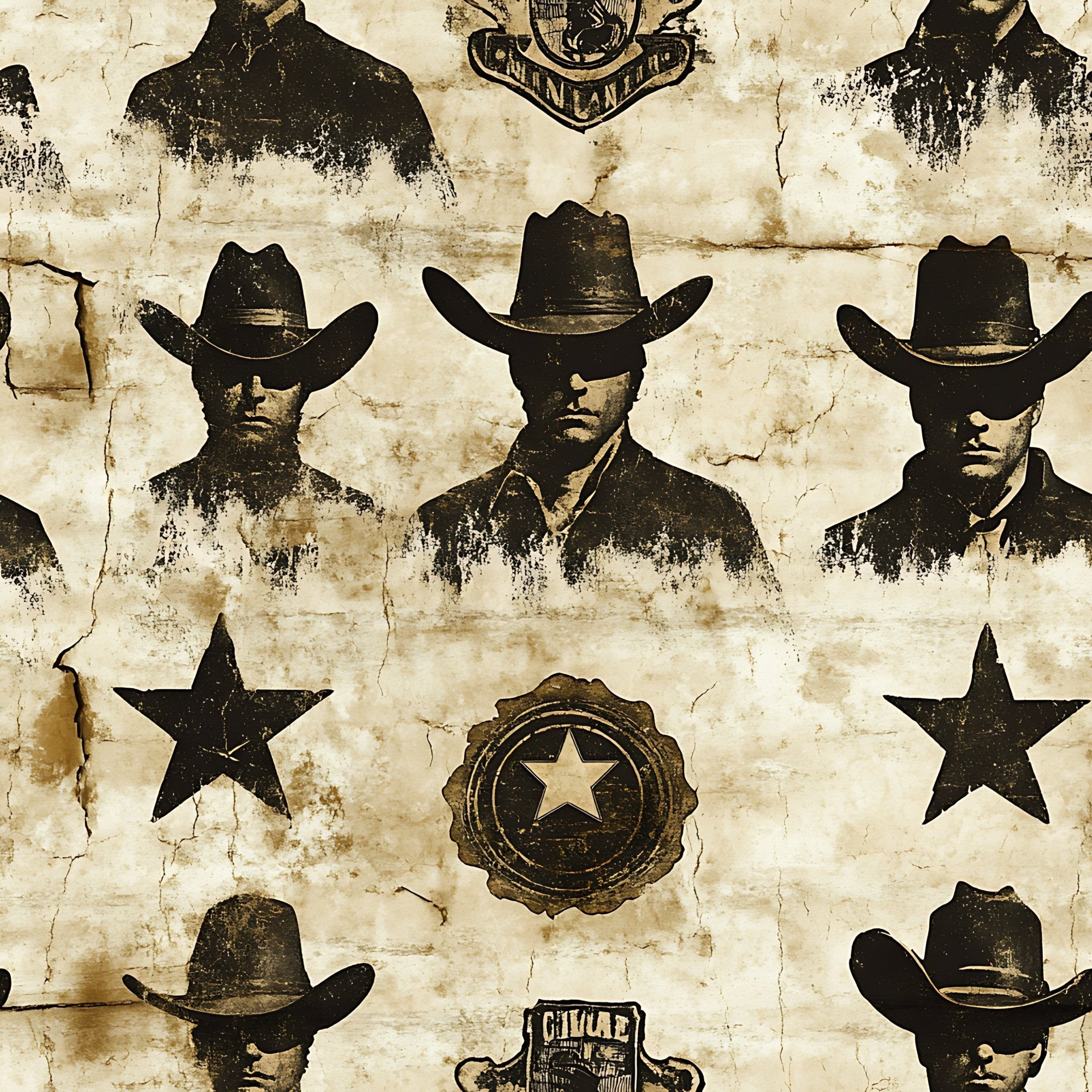 Frontier Outlaws Pattern 8 Minky Fabric
