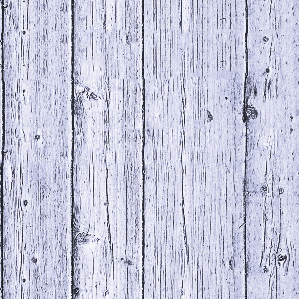Close-up of a weathered, white-painted wooden fence with vertical planks showing knots and grain patterns.