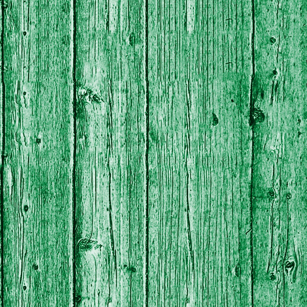 Close-up of a green wooden wall with vertical planks showing natural wood grain and knots.