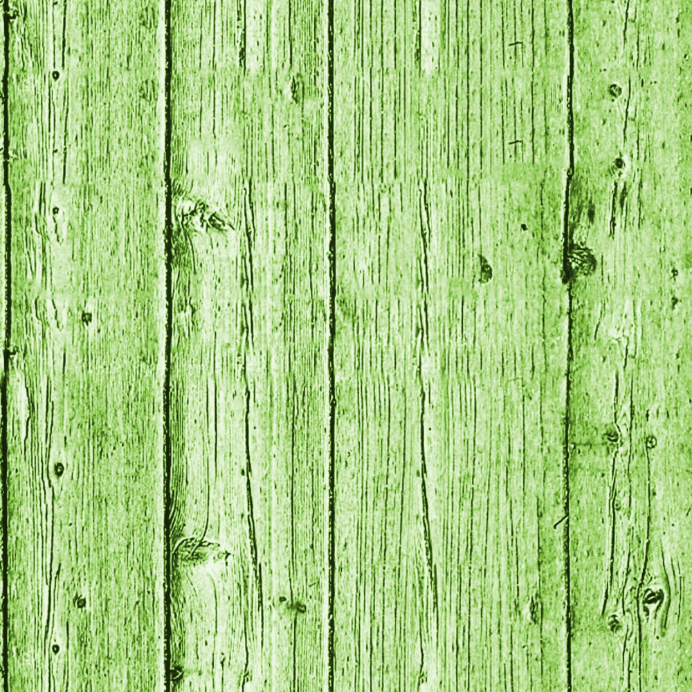 Green wooden planks with visible grain and knots, aligned vertically.