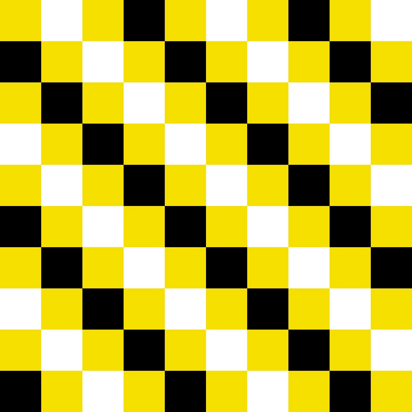 A checkered pattern of evenly alternating yellow, black, and white squares forming a grid.