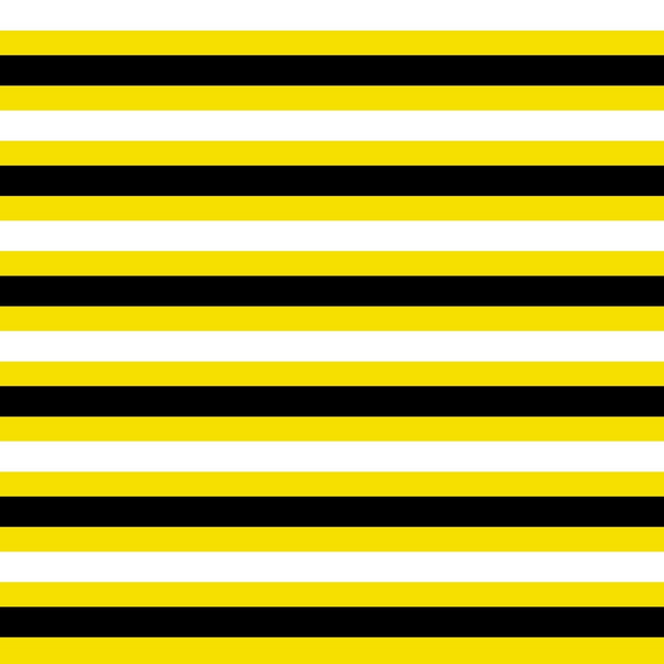 A pattern of alternating black and yellow horizontal stripes against a white background.