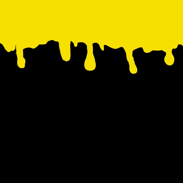 Yellow paint dripping over a black background.