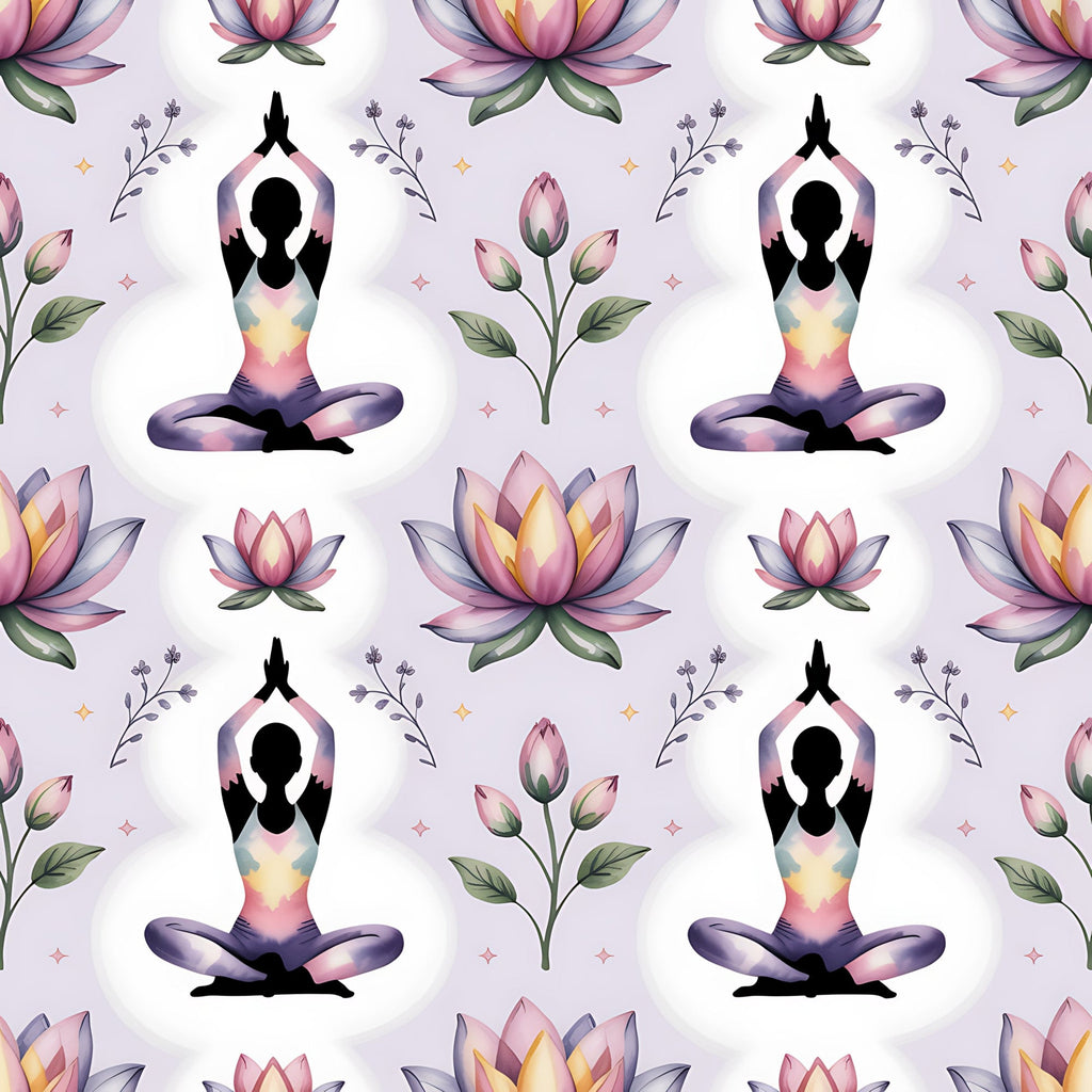 Lotus Meditation Pattern 1 Minky Fabric