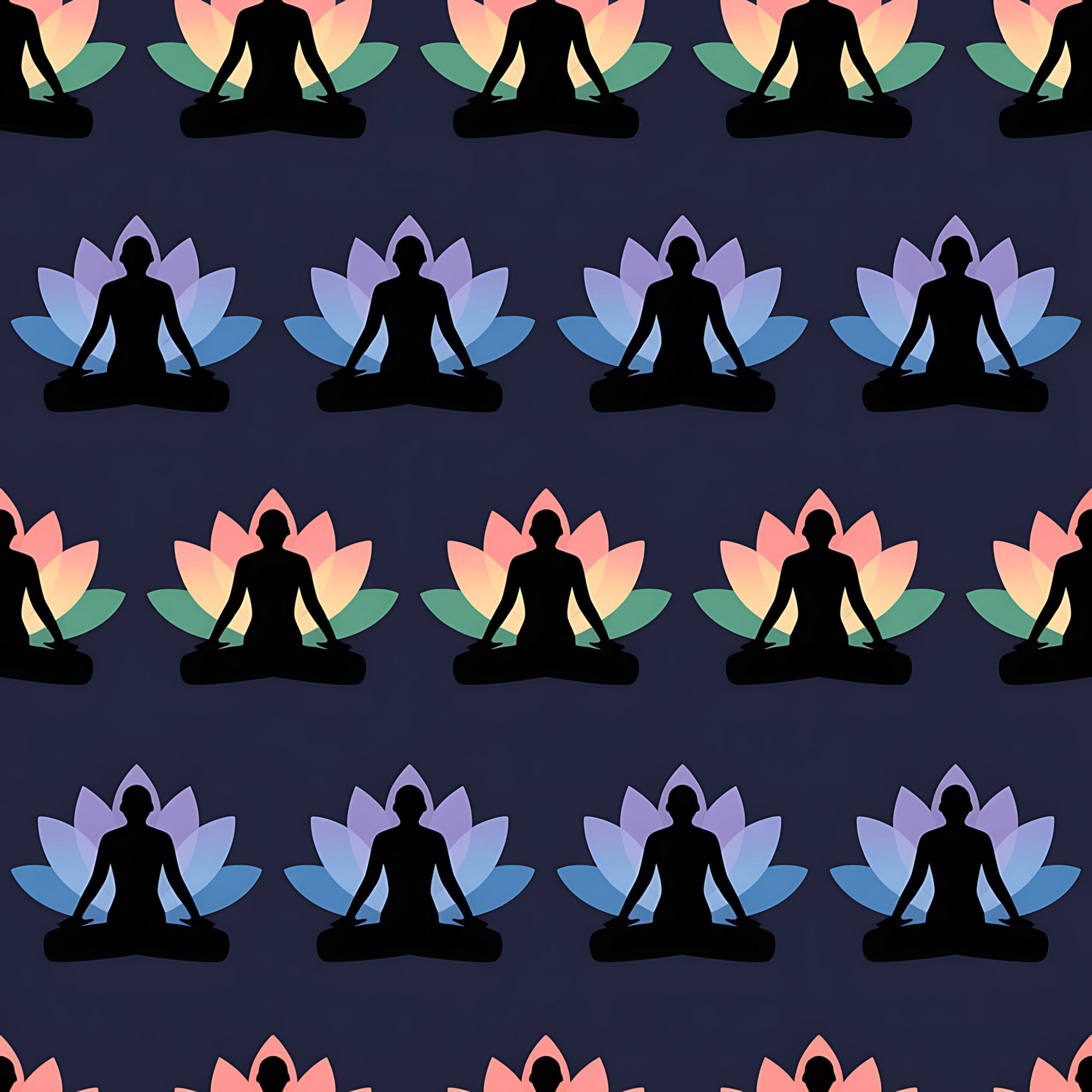 Lotus Meditation Pattern 10 Minky Fabric