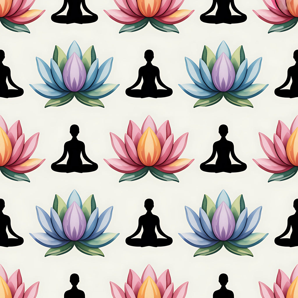 Lotus Meditation Pattern 12 Minky Fabric