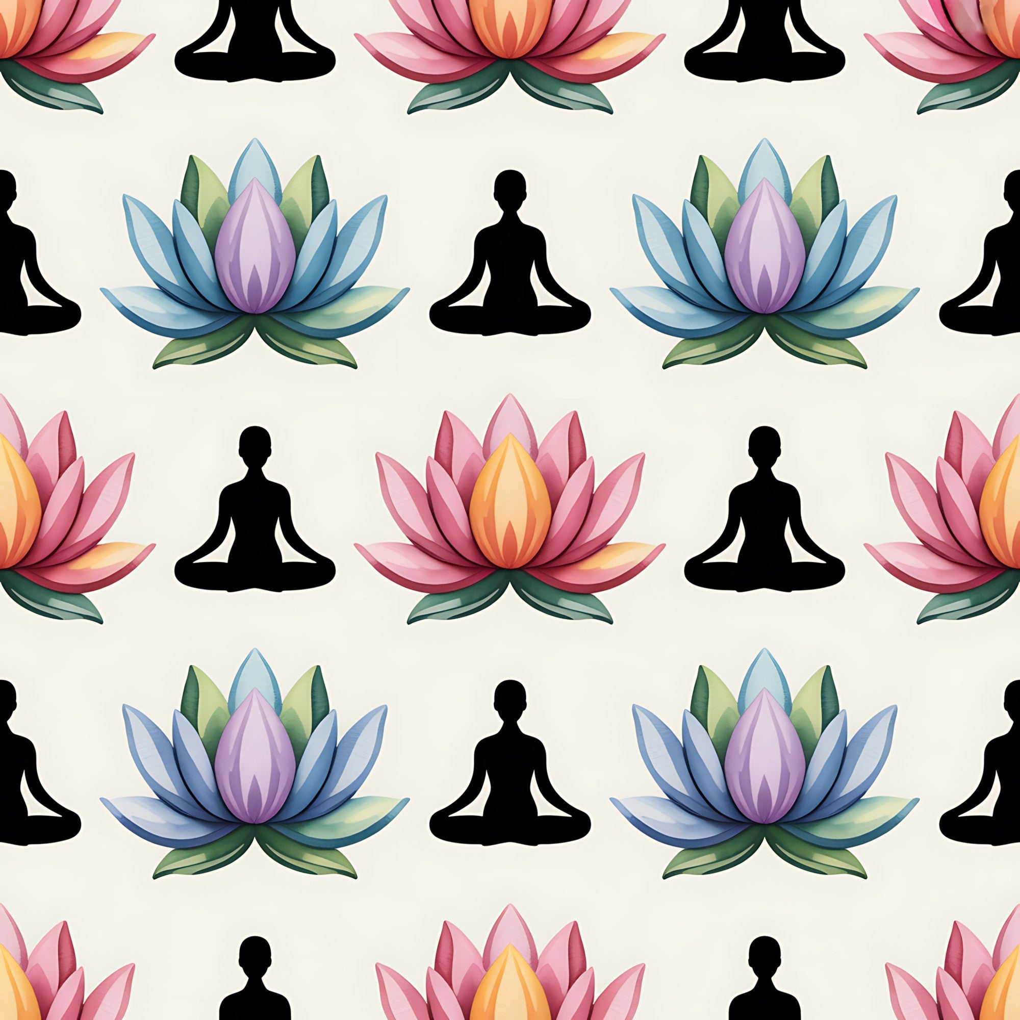Lotus Meditation Pattern 12 Minky Fabric