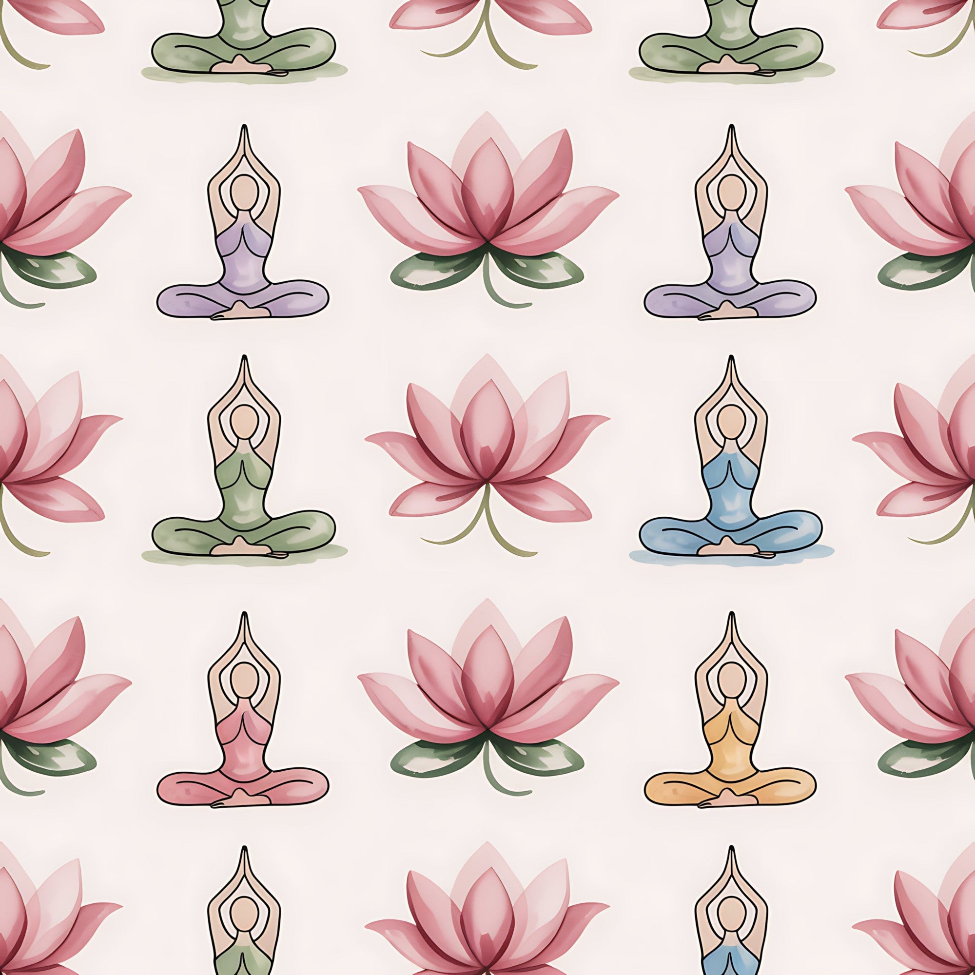 Lotus Meditation Pattern 13 Minky Fabric