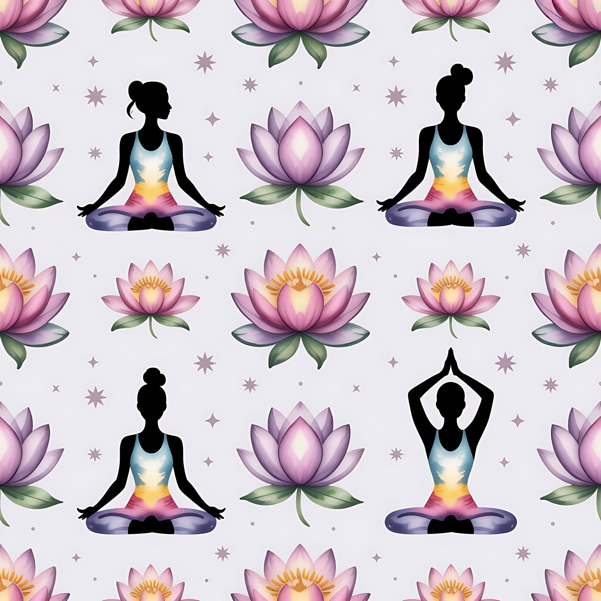 Lotus Meditation Pattern 15 Minky Fabric