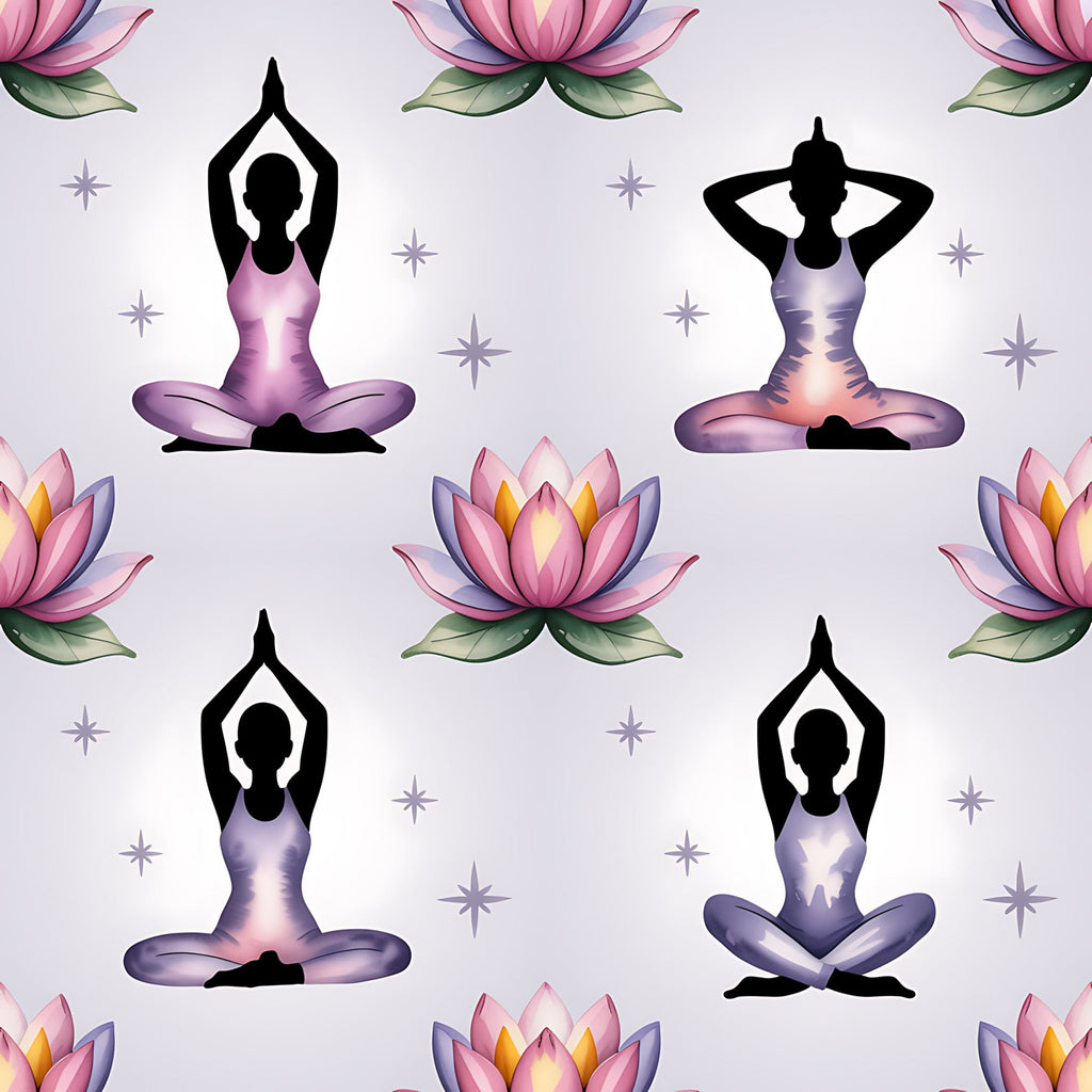 Lotus Meditation Pattern 2 Minky Fabric