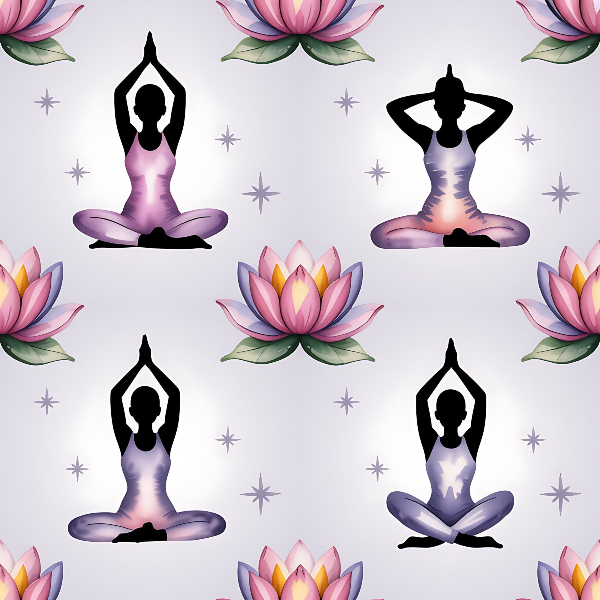 Lotus Meditation Pattern 2 Minky Fabric