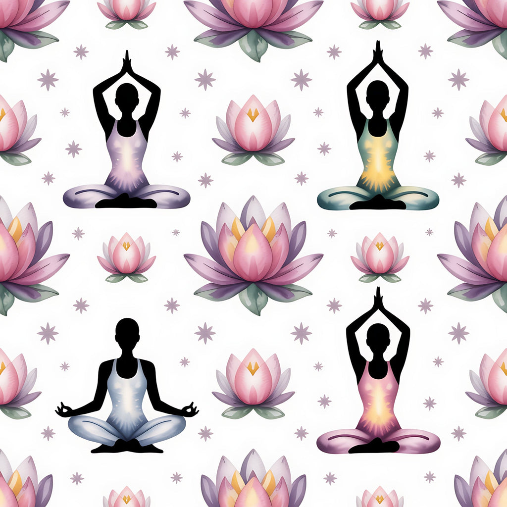 Lotus Meditation Pattern 3 Minky Fabric