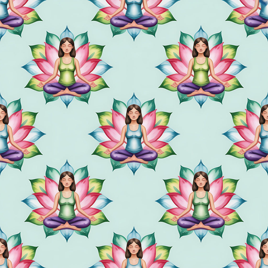 Lotus Meditation Pattern 4 Minky Fabric