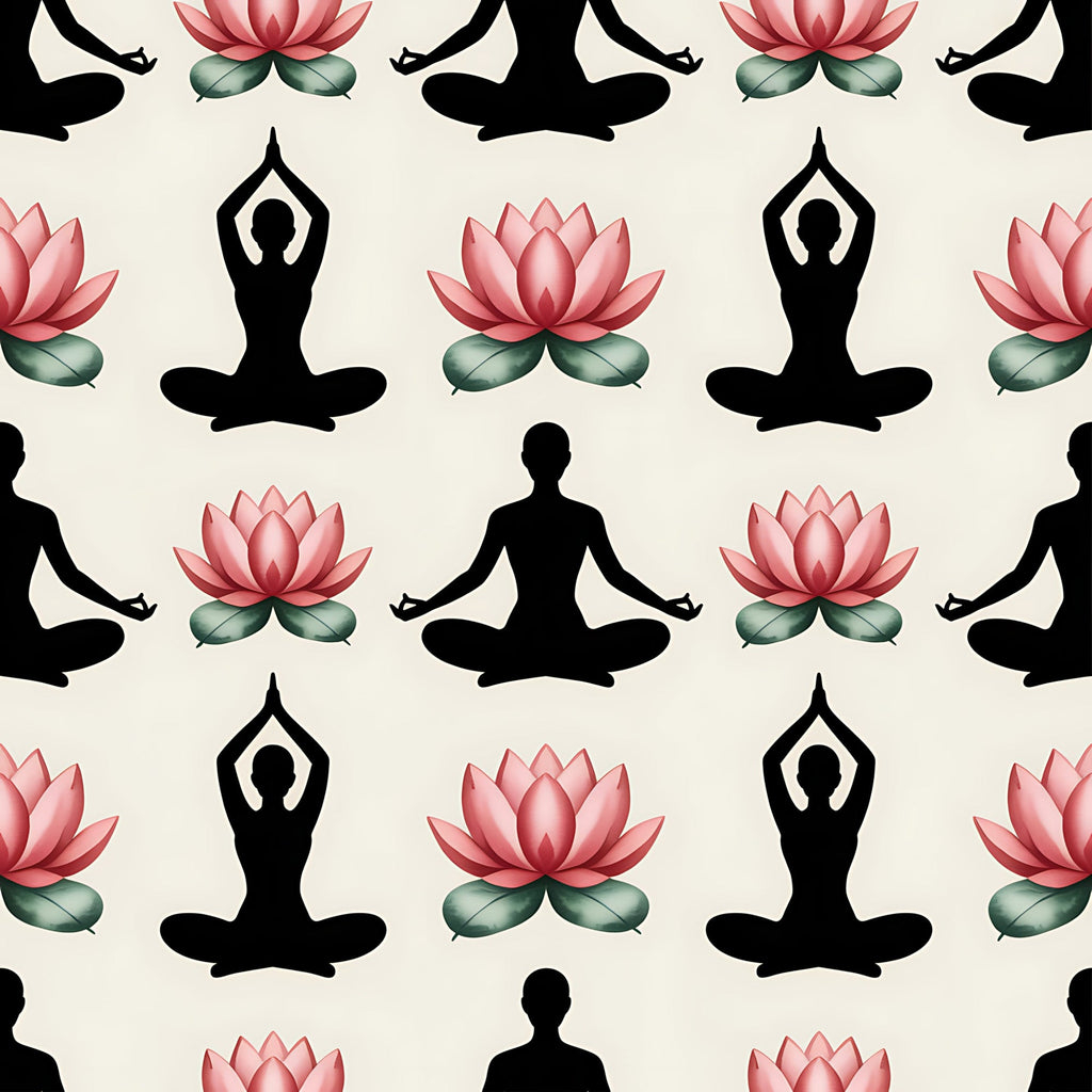 Lotus Meditation Pattern 5 Minky Fabric