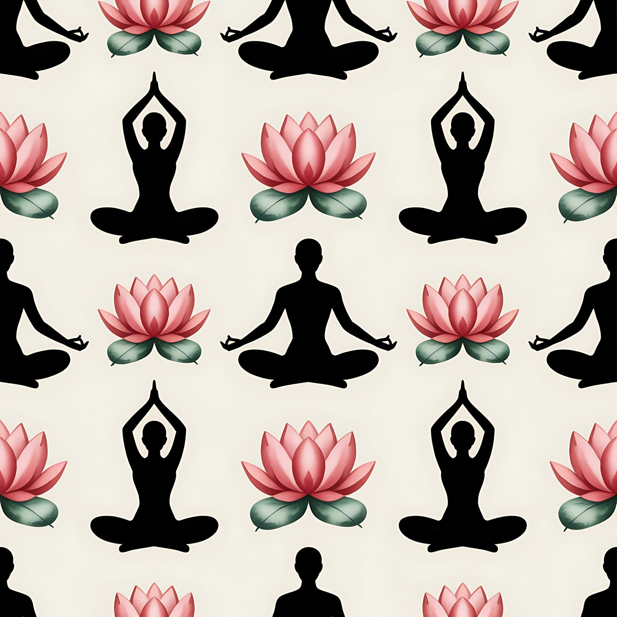 Lotus Meditation Pattern 5 Minky Fabric