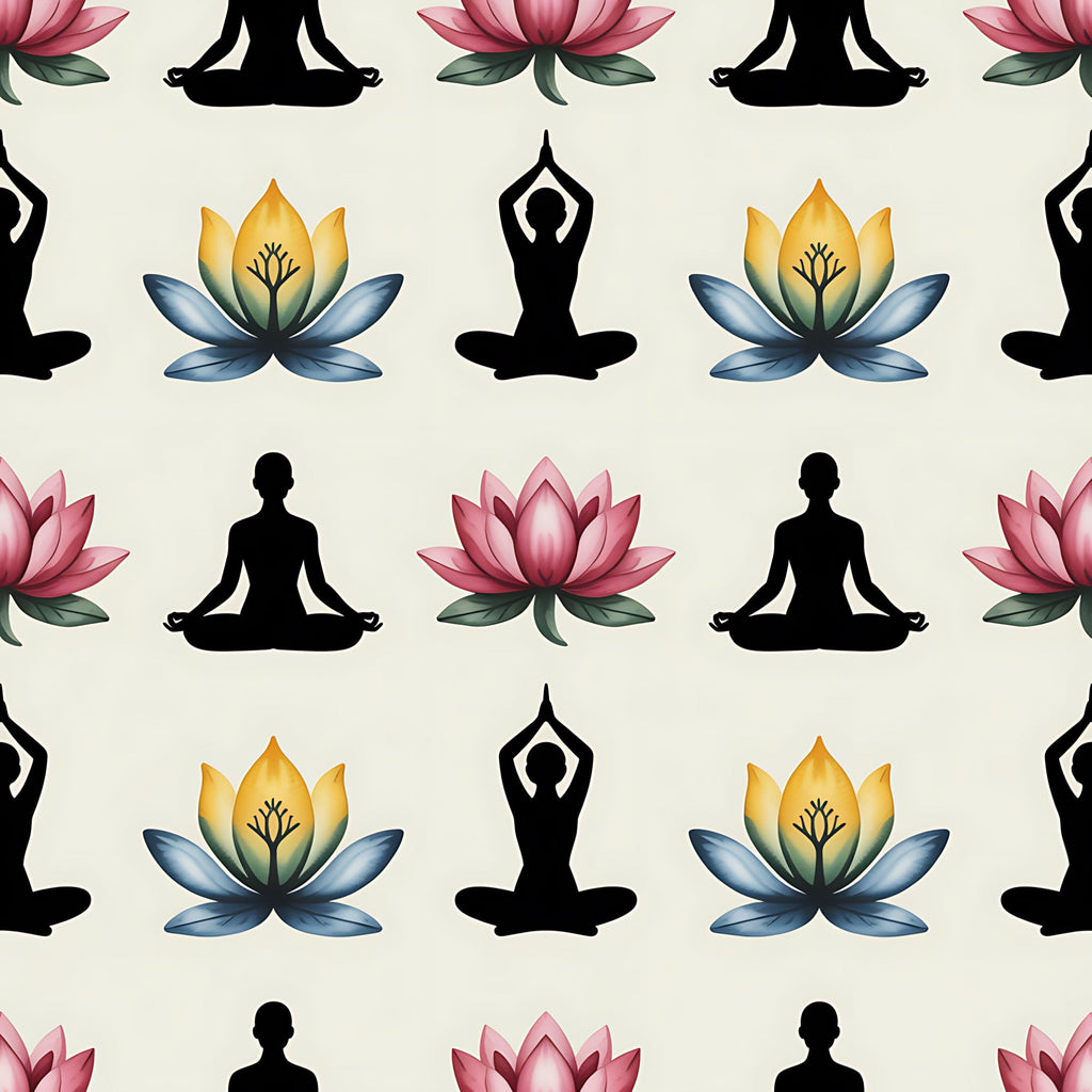 Lotus Meditation Pattern 6 Minky Fabric