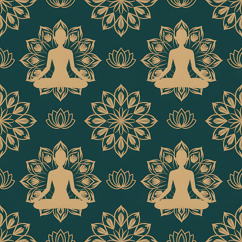 Lotus Meditation Pattern 7 Minky Fabric