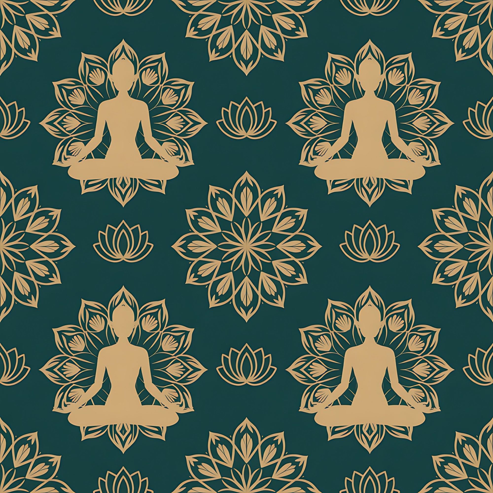 Lotus Meditation Pattern 7 Minky Fabric