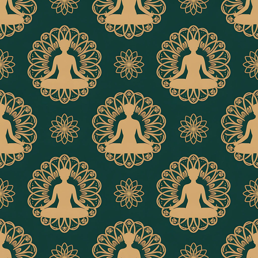 Lotus Meditation Pattern 8 Minky Fabric