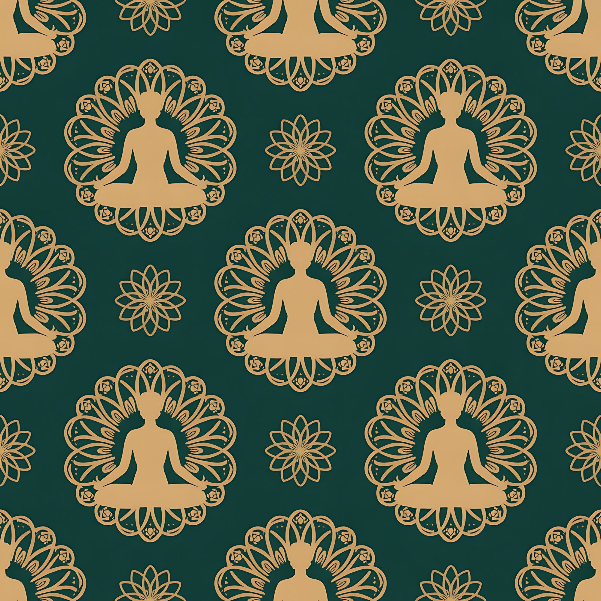 Lotus Meditation Pattern 8 Minky Fabric