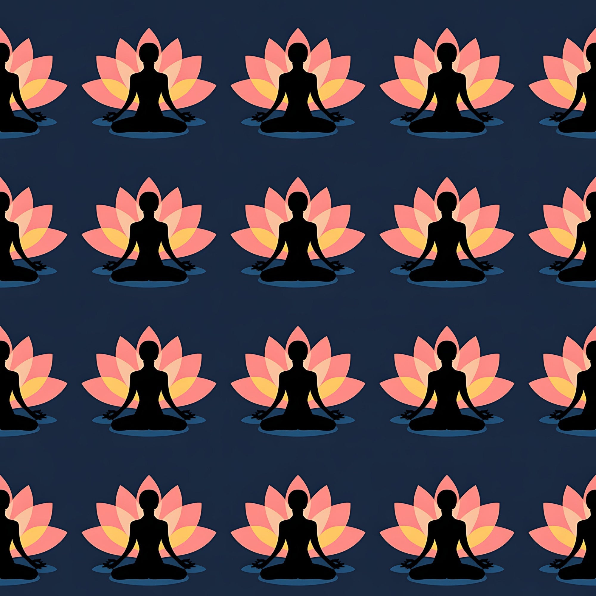 Lotus Meditation Pattern 9 Minky Fabric