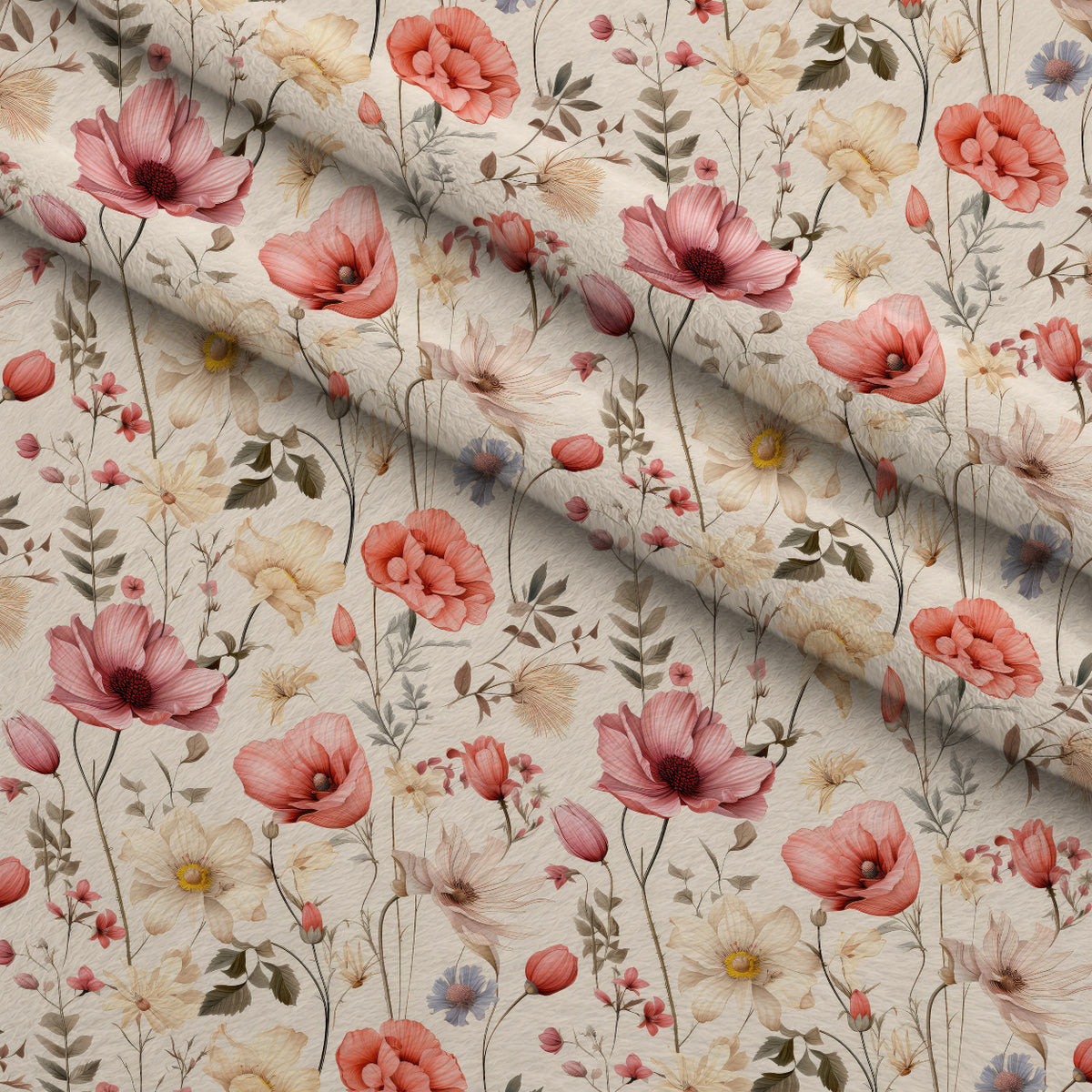 Airy Blooms Pattern 2 Minky Fabric — plush minky folded close-up preview (mv-minky-v1:lying)