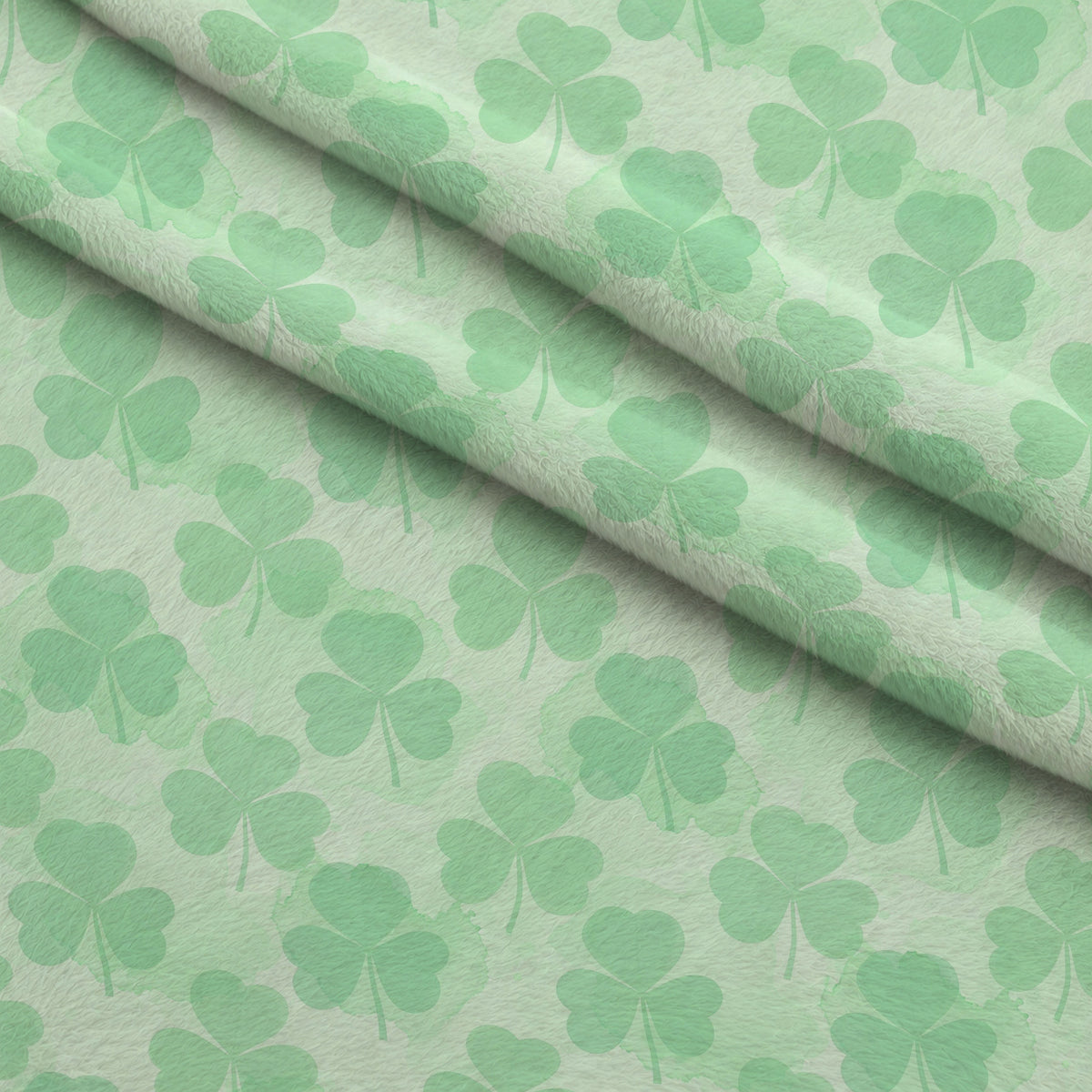 Alcohol Ink Shamrock Pattern 10 Minky Fabric — plush minky folded close-up preview (mv-minky-v1:lying)