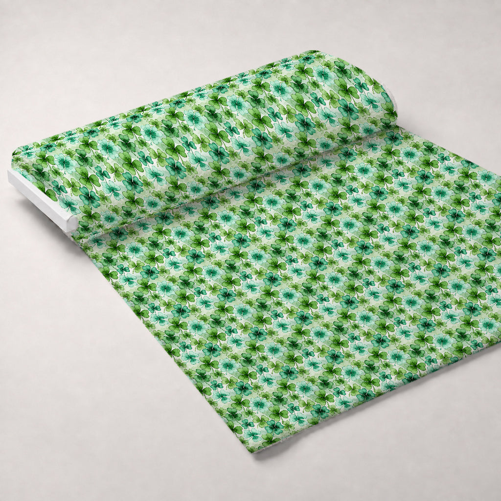 Alcohol Ink Shamrock Pattern 12 Minky Fabric — plush minky unrolled bolt preview (mv-minky-v1:bolt)