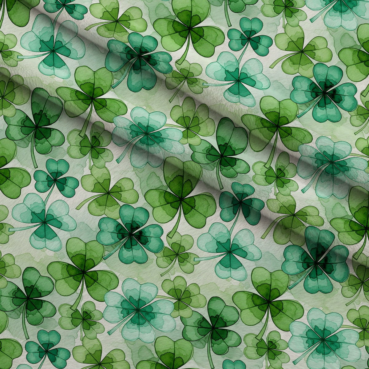 Alcohol Ink Shamrock Pattern 12 Minky Fabric — plush minky folded close-up preview (mv-minky-v1:lying)