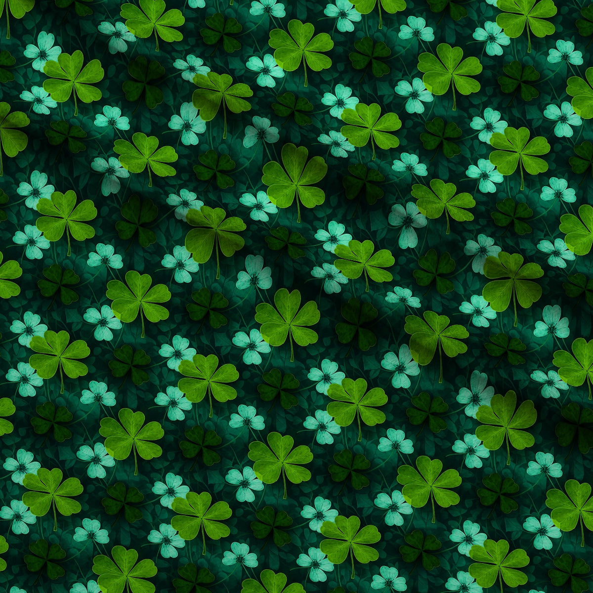 Alcohol Ink Shamrock Pattern 13 Minky Fabric — plush minky folded close-up preview (mv-minky-v1:lying)