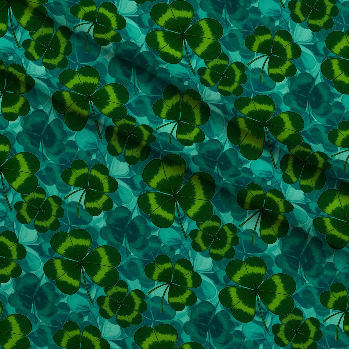 Alcohol Ink Shamrock Pattern 18 Minky Fabric — plush minky folded close-up preview (mv-minky-v1:lying)