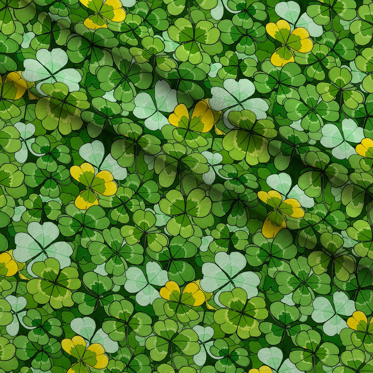 Alcohol Ink Shamrock Pattern 19 Minky Fabric — plush minky folded close-up preview (mv-minky-v1:lying)